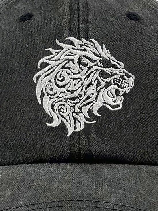 Women\'s Animal Embroidered Baseball Cap Black Gray Lightweight Casual Loin main image 5